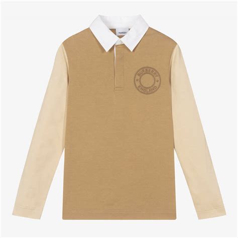 Burberry - Teen Boys Beige Logo Polo Shirt | Childrensalon