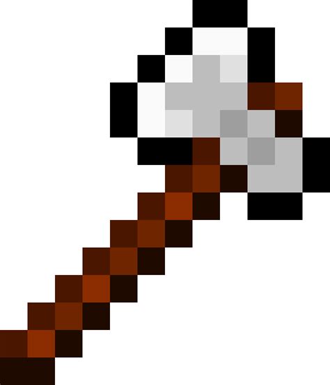 Minecraft Iron Axe Pixel Art