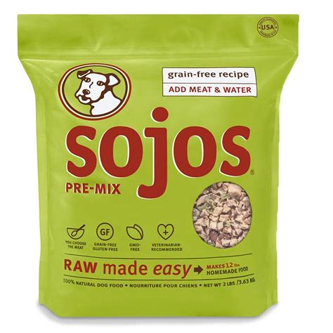 Sojos Pre-Mix Natural Grain Free Dry Raw Freeze Dried Dog Food, 2-Pound ...