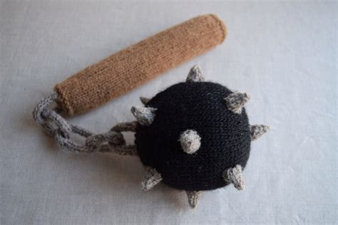 Ball and Chain Flail PDF Knitting Pattern Medieval weapon