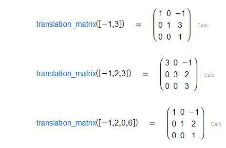 Translation matrix