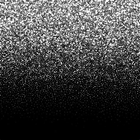 Silver Glitter on Black Background | Sparkling Vektorgrafik Design