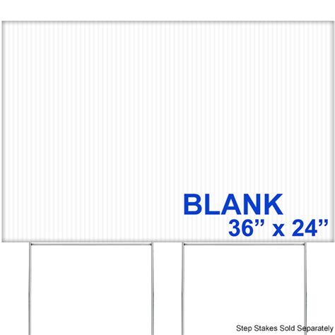 Blank Yard Signs | 36x24 | Corrugated Plastic