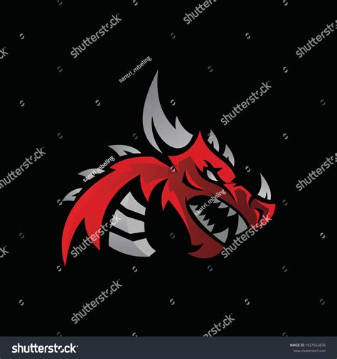 Red Dragon Head Illustration Logo Stock Vector (Royalty Free) 1937563876