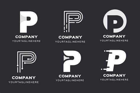 Free Vector | Flat p logo templates collection