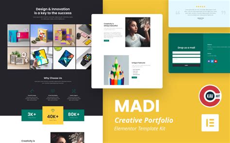 Madi - Creative Portfolio Elementor Kit - TemplateMonster