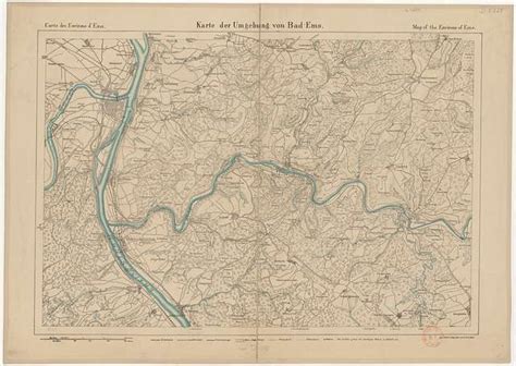 Carte des environs d'Ems. Karte der Umgebung von Bad-Ems. Map of the environs of Ems ...