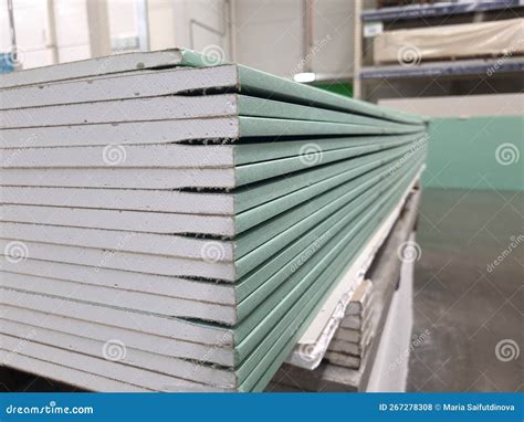 Plasterboard Cladding Of A Building With A Expanded Metal Lattice Structure. Stock Image ...