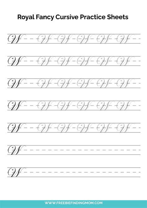 Printable Cursive Alphabet Practice Sheets: Royal Fancy Capital W