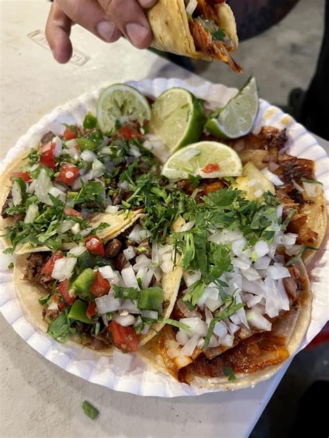 Couple of Shrimp Enchilados, Taco Gobernador, and a Fish bathed in Pork Suadero : r/tacos