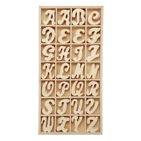 1 1/2" Punch Cut Script Letters by ArtMinds Wood Script Letters, Unfinished Wood Letters ...