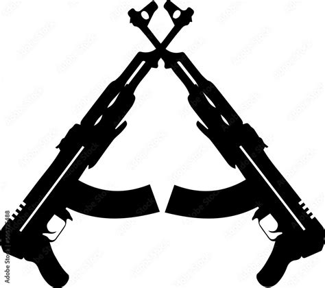 Draco AK47 Assault Rifle Gun vector cutfile for cricut and silhouette Stock Vector | Adobe Stock