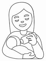 Para Materna Lactancia Colorear Dibujos Con Pintar Mama Bebe Dibujo  sketch template