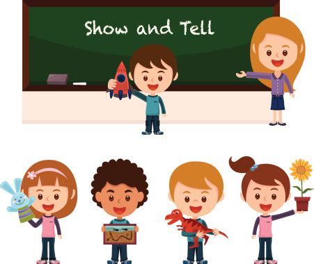 Show And Tell With School Children向量圖形及更多兒童圖片 - 兒童, 插圖, 學校建築 - iStock