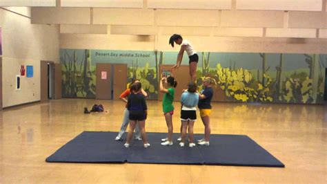 Awesome middle school cheer stunt! - YouTube