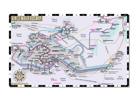 Streetwise Venice Water Bus Map - Laminated Water Bus Map of Venice ...