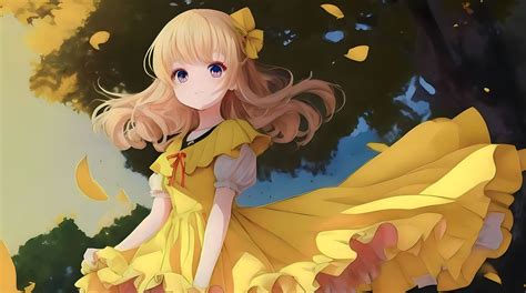 Download Anime, Girl, Yellow Dress. Royalty-Free Stock Illustration ...