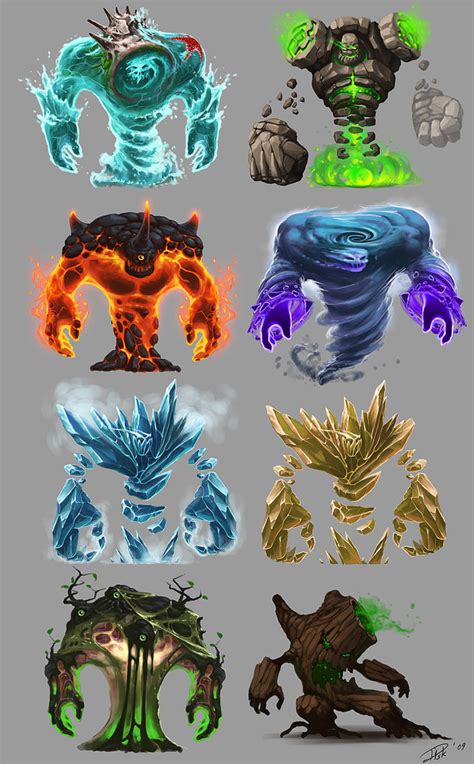 elementals_golems by d1sk1ss on DeviantArt