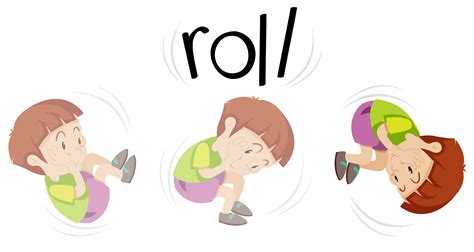 Boy in rolling action 455607 Vector Art at Vecteezy