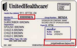 United Healthcare Policy Number On Id Card