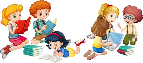 Children Reading Books Clipart Png Download 5738816 Pinclipart | Images ...