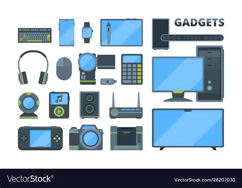 Different modern electronic devices flat Vector Image