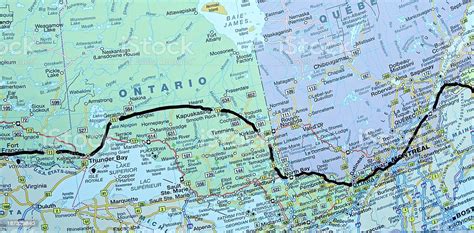 Trans Canada Highway On The Map Stock Photo - Download Image Now - Canada, Direction, Famous ...