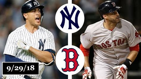 New York Yankees vs Boston Red Sox Highlights || September 29, 2018 ...