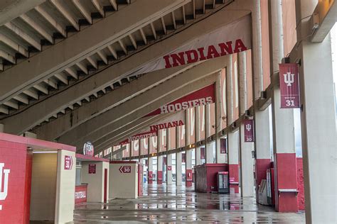 Inside Indiana University Memorial Stadium with flags Photograph by John McGraw - Fine Art America