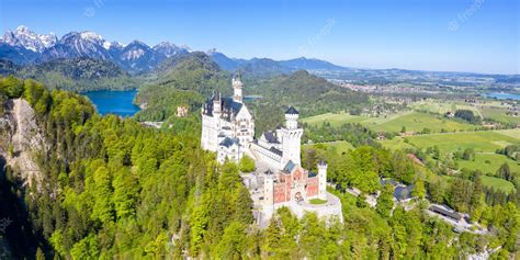 Premium Photo | Schloss neuschwanstein castle aerial view alps landscape travel panorama in ...