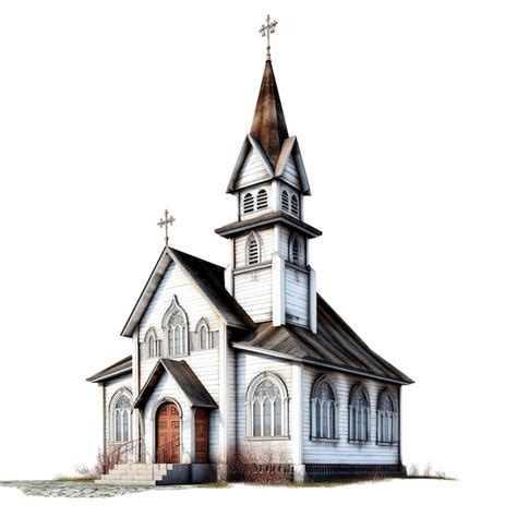 Premium AI Image | a drawing of a church with a cross on the top.