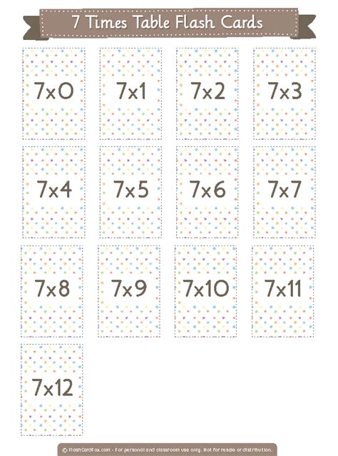 Free printable 7 times table flash cards. Download them in PDF format at http://flashcard ...