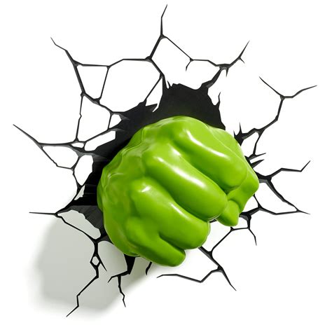 Buy 3D Light FX Marvel Hulk Fist 3D Wall Light, Green Online at ...