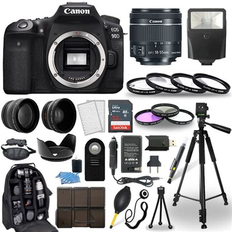 Canon EOS 90D DSLR Camera + 18-55mm STM Lens + 30 Piece Accessory ...