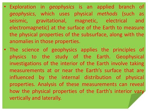 Presentation on geophysical methods