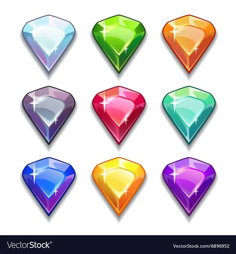 Cartoon gems Royalty Free Vector Image - VectorStock