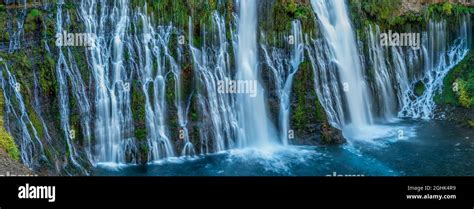 Waterfalls, Burney Falls Memorial State Park, Shasta-Trinity National Forest, Shasta County ...