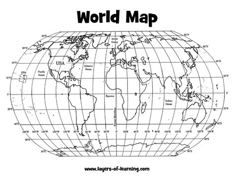 Map Of World Latitude Longitude Printable - Printable Maps