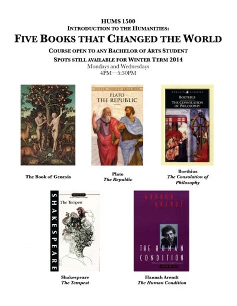 New Course: Intro to the Humanities: Five Books That Changed the World ...