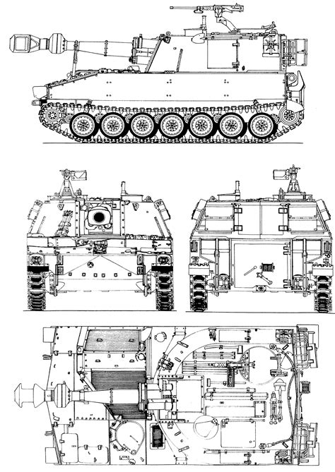 M109 howitzer blueprint Tank Drawing, Airborne Army, M109, Army Usa, Combat Arms, Armoured ...