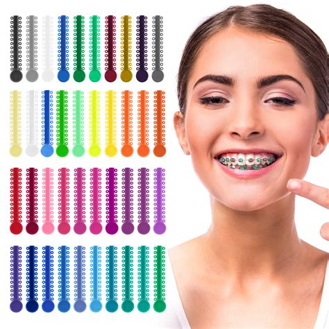 Orthodontic Ligature Ties Braces Color Bands 1040 PCS, Annhua Dental Orthodontic Elastomeric O ...