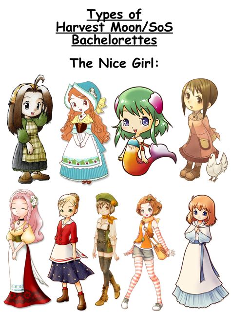 Types of Bachelorettes: The Nice Girl : r/harvestmoon