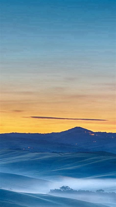 Prairie Night Sunset Mountain Landscape iPhone Wallpapers Free Download