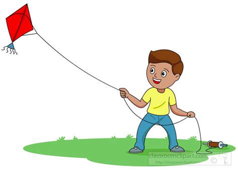 Outdoors Clipart - boy-flying-kite-131 - Classroom Clipart