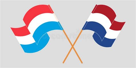 Crossed and Waving Flags of Luxembourg and the Netherlands Stock Vector - Illustration of ...