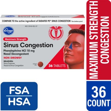 Kroger® Sinus Congestion Maximum Strength Non-Drowsy Tablets ...