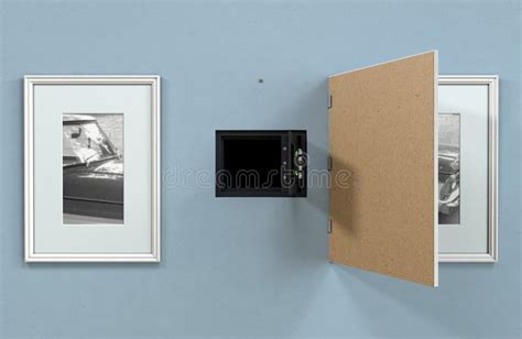 Open Hidden Wall Safe Behind Picture Editorial Image - Illustration of ...