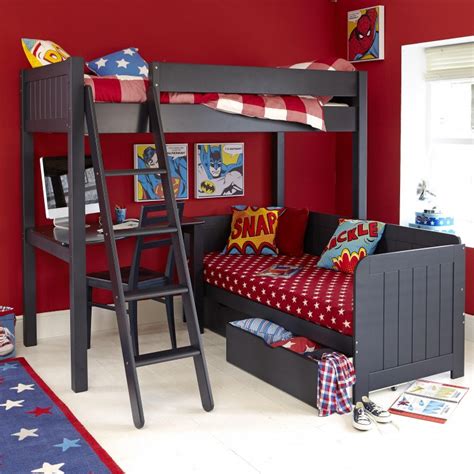 Lively Colorful Boys Room Space Saving Bunk Bed Designs