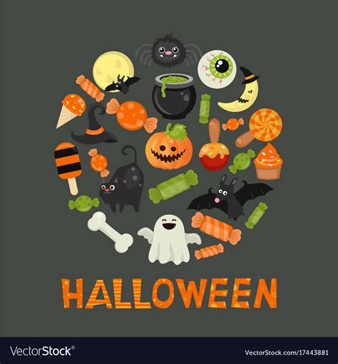 Halloween symbols collection symbols Royalty Free Vector