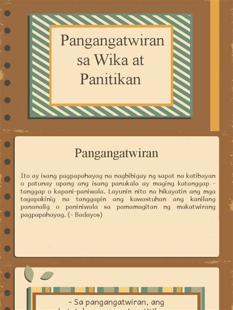 Pangangatwiran Sa Wika at Panitikan | PDF